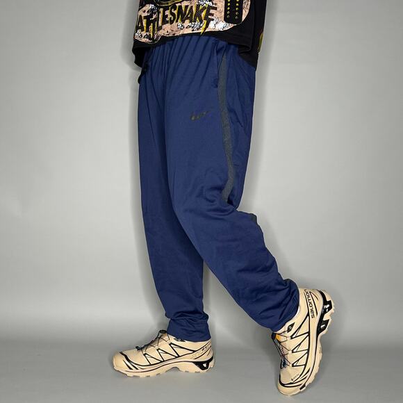 Vintage Y2K Nike Sweatpants Mens XL Navy Blue Grey Swoosh Polyester Joggers